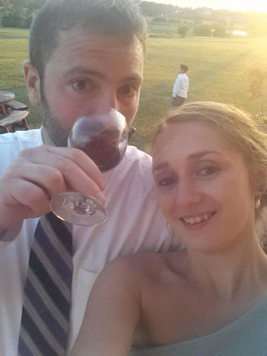 Enjoying some wine with great company